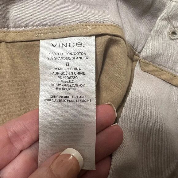 Vince Low-Rise Washed Cotton Crop Pant size 8 Lunar Dust gray - Picture 11 of 14